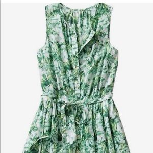 Gap Dress Floral Size 14 with pockets Green Cotton